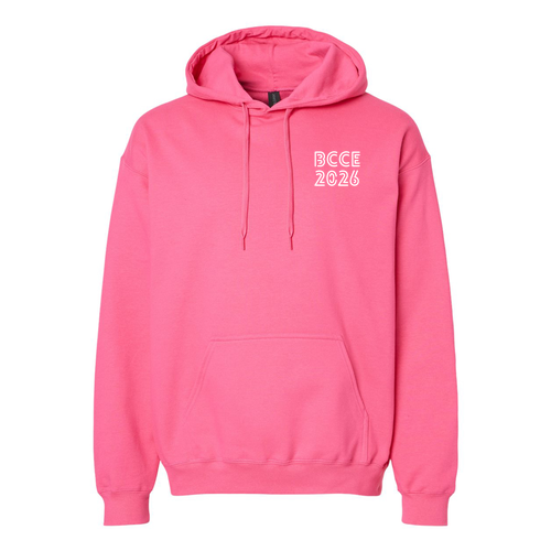 Gildan Adult Softstyle Fleece Pullover Hooded Sweatshirt -- Pink Lemonade  Left Chest Design