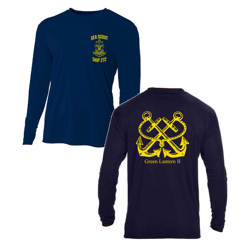 A4 Mens Longsleeve Performance Cooling T-Shirt -- Navy