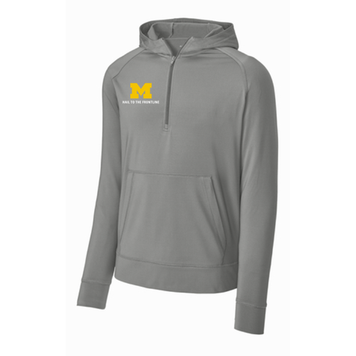 Mens/Unisex Sport-Tek Sport-Wick Stretch 1/2-Zip Hoodie -- Charcoal Grey