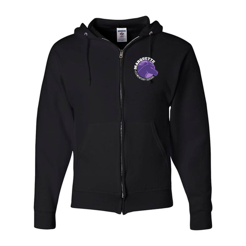 Jerzees Full Zip Hooded Sweatshirt -- Black