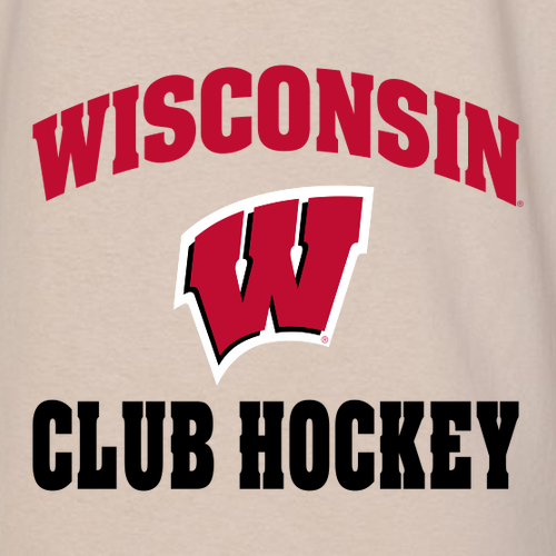 UW Club Hockey Hooded Long Sleeve T-Shirt -- Sand