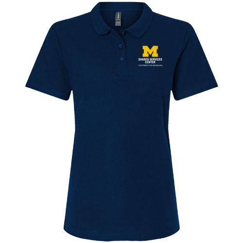 Lady's Softstyle Pique Polo -- Navy