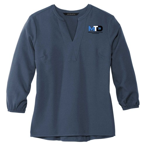 Women's Mercer+Mettle ™ Stretch Crepe 3 / 4-Sleeve Blouse -- Insignia Blue