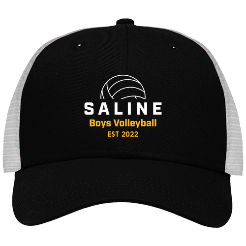 Mens/Unisex Sportsman Traditional Lo-Pro Mesh Back Trucker Fit Cap -- Black / White