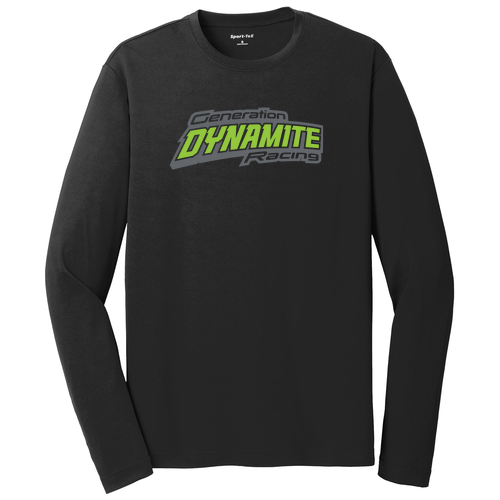 Sport-Tek  Posi-UV Pro Long Sleeve Tee -- Black with Neon Green Logo