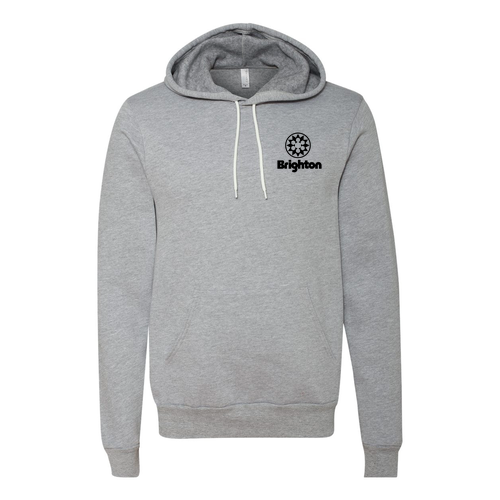Brighton Logo 2 Black Ink -- Pullover Hooded Sweatshirt Athletic Heather