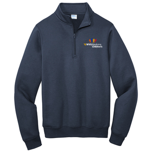 Gender Care Heart Port and Company Core Fleece Quarter-Zip Pullover Sweatshirt -- Navy