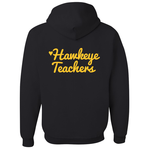 Hawkeye Teacher Jerzees 8 oz 50/50 Nublend Adult Hooded Sweatshirt -- Black
