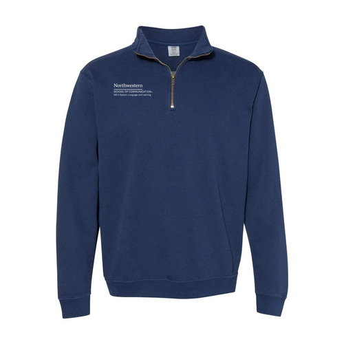 Comfort Colors Unisex Garment-Dyed Quarter-Zip Sweatshirt -- True Navy