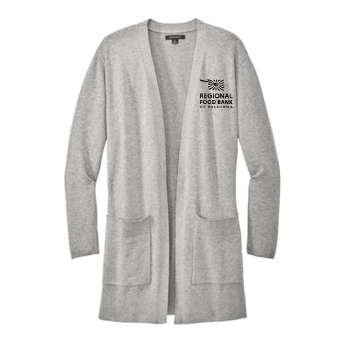 Mercer+Mettle Women's Open Front Cardigan Sweater Embroidered-- Gusty Grey Heather