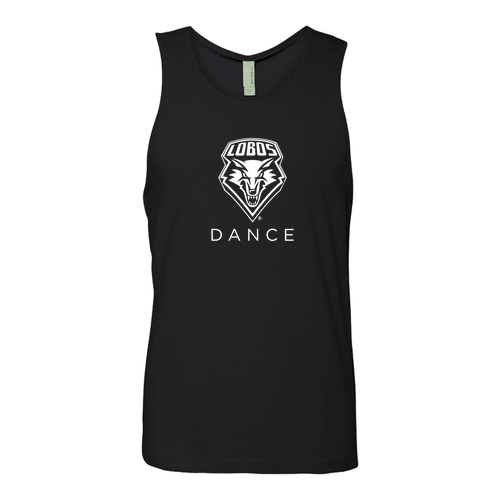 Next Level Apparel Mens Premium Jersey Tank -- Black LOBOS Mascot