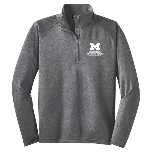 Sport Tek Sport Wick Stretch Half Zip Pullover -- Charcoal Grey Heather