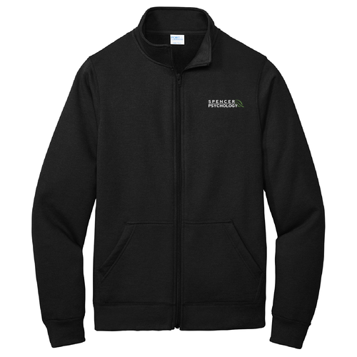 Port and Company Core Fleece Cadet Full-Zip Sweatshirt -- Jet Black