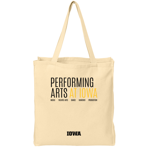 Port and Company Over The Shoulder Grocery Tote -- Natural Black and Gold