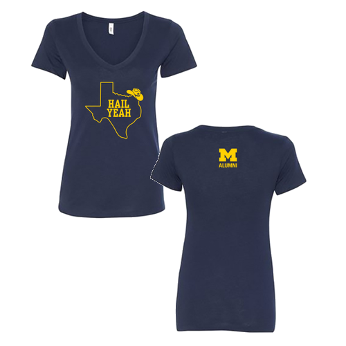 Ladies Next Level Soft Fitted Ideal V-Neck Tee -- Midnight Navy