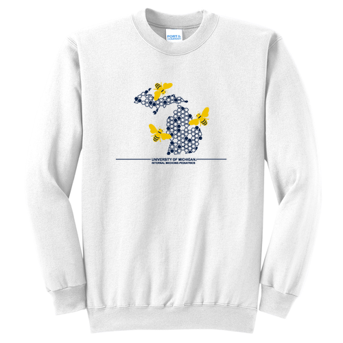 Mens/Unisex Port and Company Classic Crewneck Sweatshirt -- White