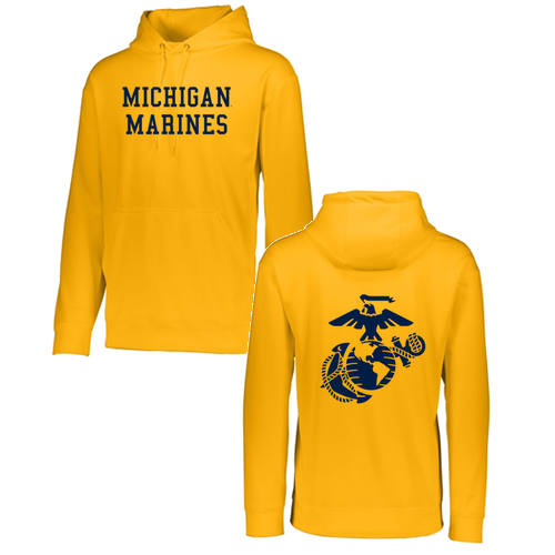 Mens/Unisex Augusta Wicking Fleece Hooded Sweatshirt -- Gold