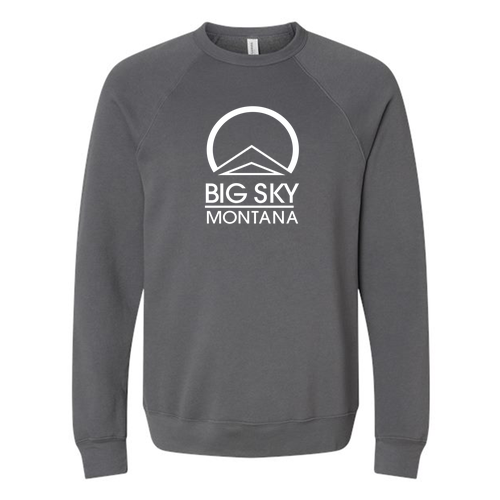 Big Sky Montana White Ink -- Crewneck Sweatshirt Asphalt
