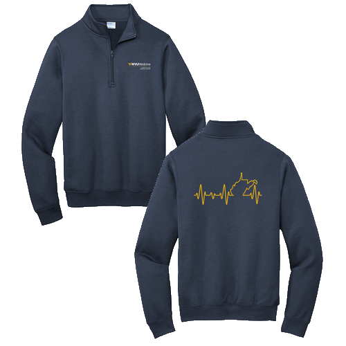 Screen Printed Port and Company Core Fleece Quarter-Zip Pullover Sweatshirt -- Navy