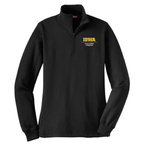Sport Tek Ladies Quarter Zip Sweatshirt -- Black