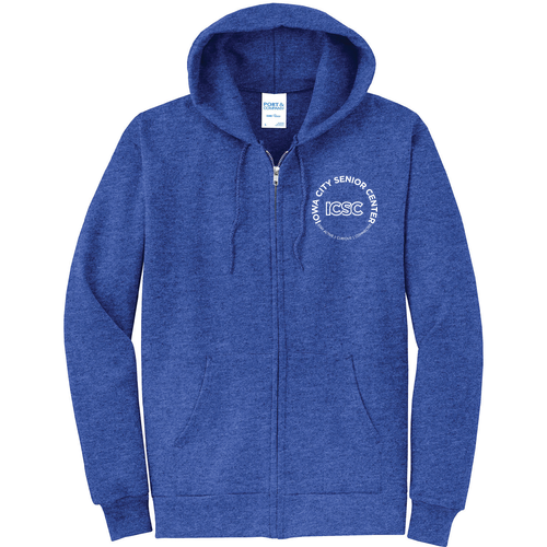 Port and Company Classic Full Zip Hooded Sweatshirt -- Heather Royal