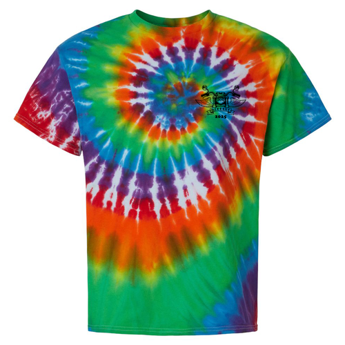 Tie-Dyed Multi-Color Spiral Short Sleeve T-shirt -- Michelangelo