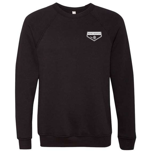 Boyne Mountain Logo 2 White Ink -- Crewneck Sweatshirt Black