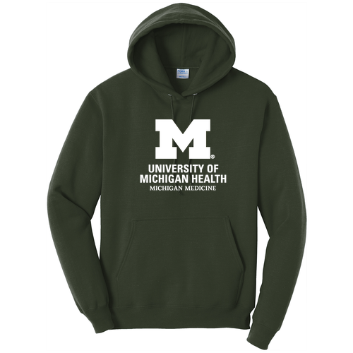Mens/Unisex Port and Company Fleece Pullover Hooded Sweatshirt -- Olive
