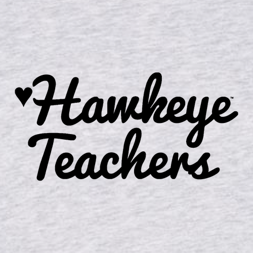 Hawkeye Teachers District Womens Re-Tee V-Neck -- Light Heather Grey