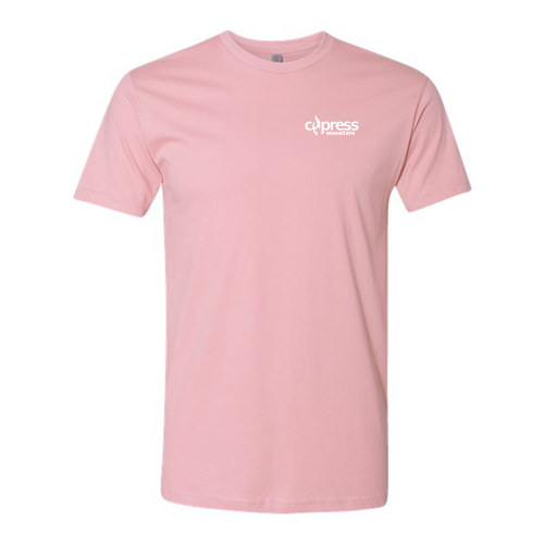 Cypress Mountain Logo 2 White Ink -- Short Sleeve Light Pink