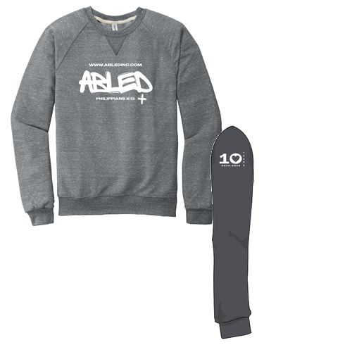 Jerzees Snow Heather French Terry Crewneck Sweatshirt -- Charcoal