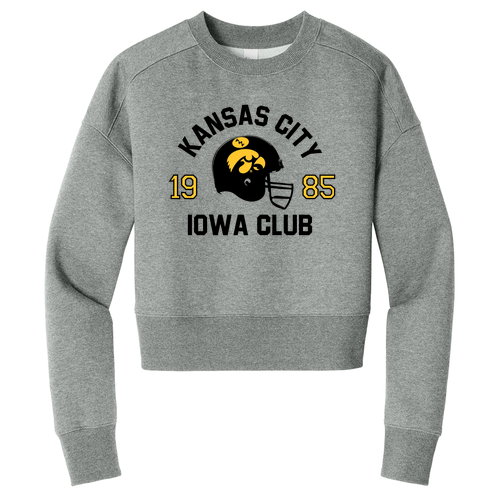 District Women's Perfect Weight Fleece Cropped Crew -- Heathered Steel