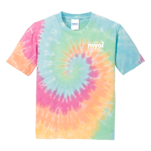 Port and Company Youth Tie Dye Tee -- Pastel Rainbow