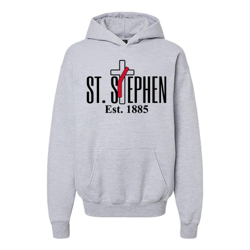 Gildan Youth Softstyle Midweight Fleece Hooded Sweatshirt -- Sport Grey