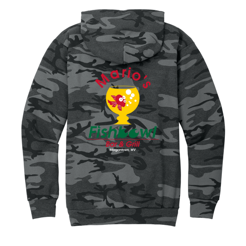 Camo Pullover Hooded Sweatshirt -- Black Heather Camo