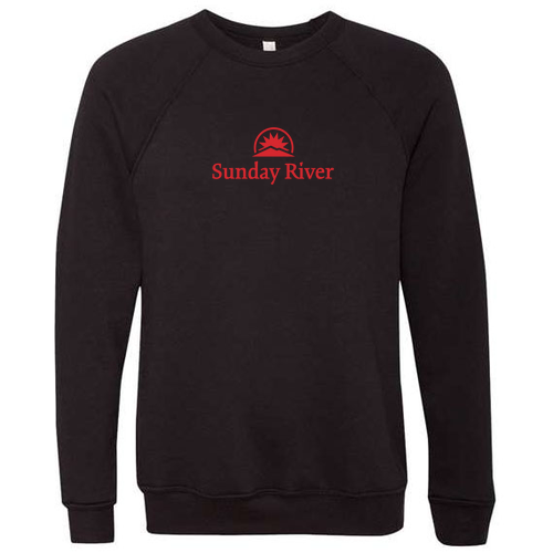 Sunday River Logo 1 Red Ink -- Crewneck Sweatshirt Black