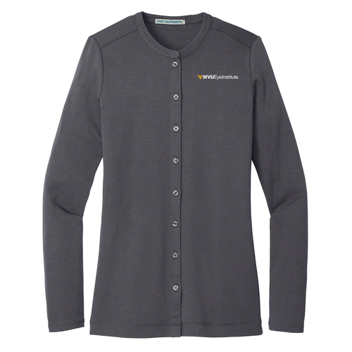 Port Authority Ladies Concept Stretch Button Front Cardigan -- Grey Smoke