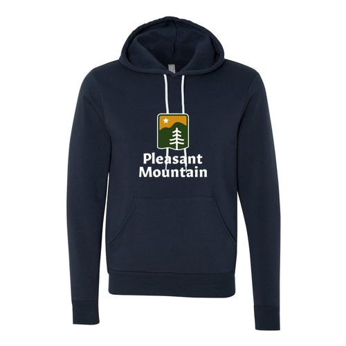 Pleasant Mountain Logo 1 Full color -- Pullover Hooded Sweatshirt Navy
