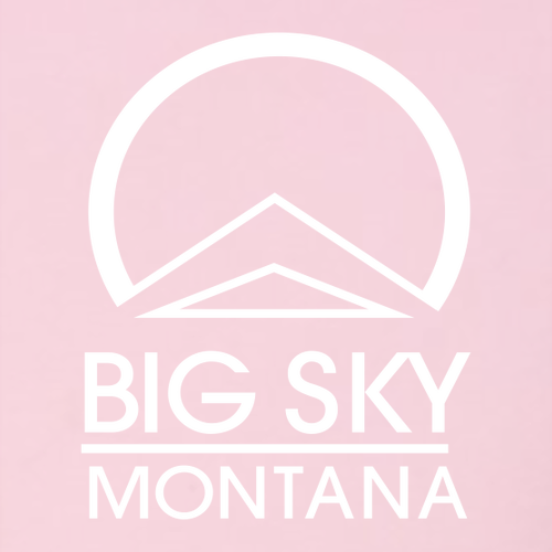 Big Sky Montana White Ink -- Pullover Hooded Sweatshirt Pink