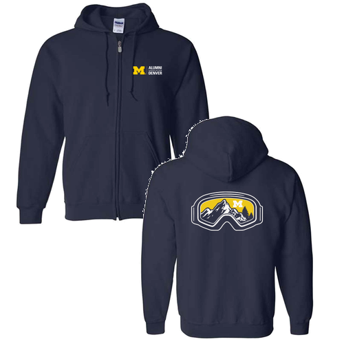 Gildan Full Zip Hooded Sweatshirt -- Navy