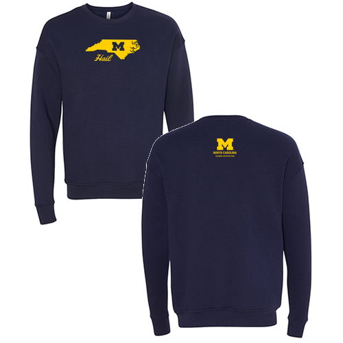 Bella Canvas Soft Drop Shoulder Fleece Crewneck Sweatshirt -- Navy