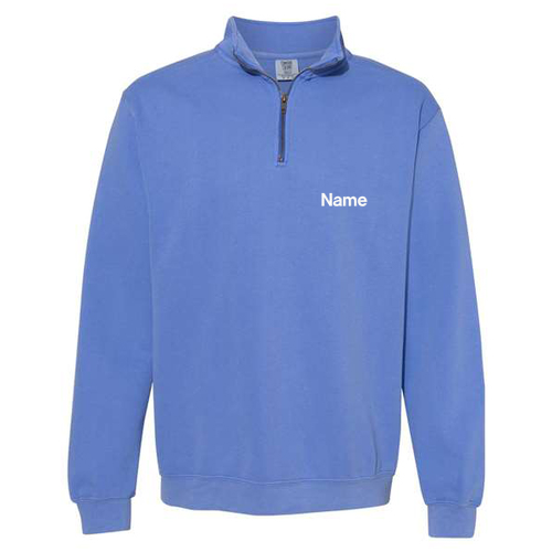 Comfort Colors Quarter Zip Sweatshirt -- Flo Blue