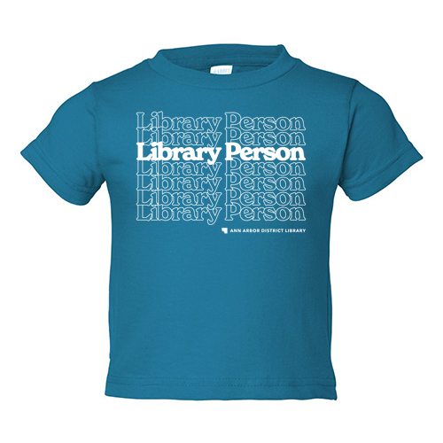 Rabbit Skins Short Sleeve Tee Toddler -- Cobalt, Library Person Logo