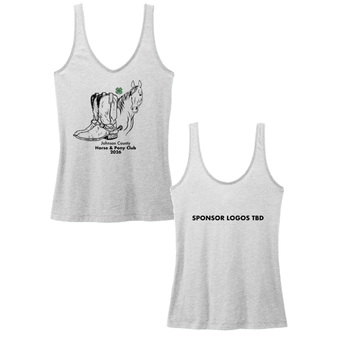 District Women's Perfect Blend Cvc V-Neck Tank -- Light Heather Grey