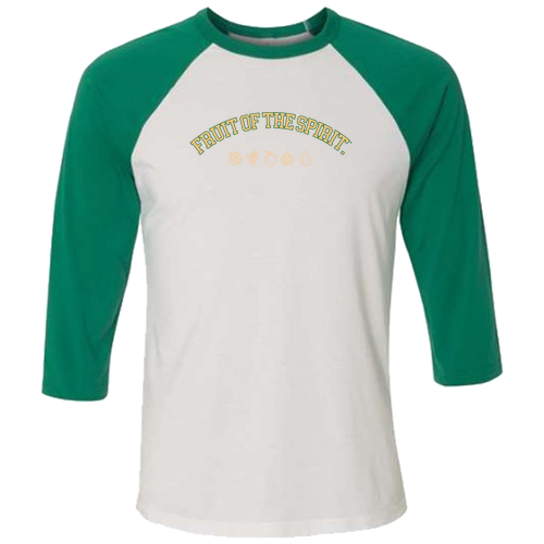 Fruit of the Spirit Baseball Tee -- White / Kelly