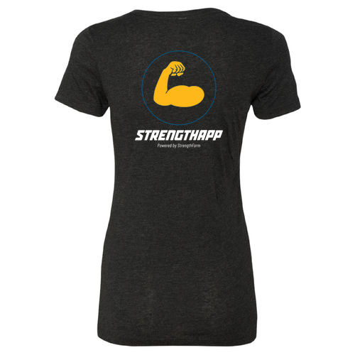 StrengthApp -Ladies Tri Blend Crew -- Vintage Black