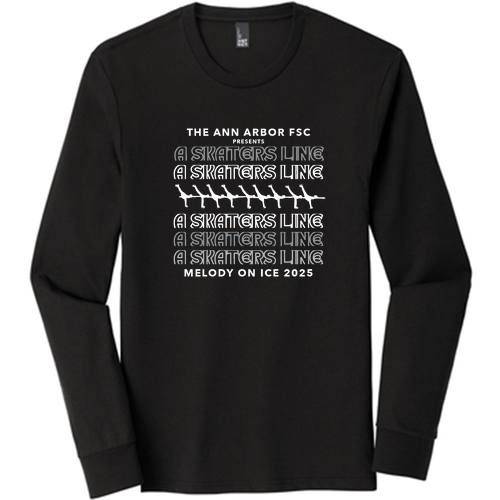 Mens/Unisex District Made Soft Fitted Perfect Tri Long Sleeve Tee -- Black