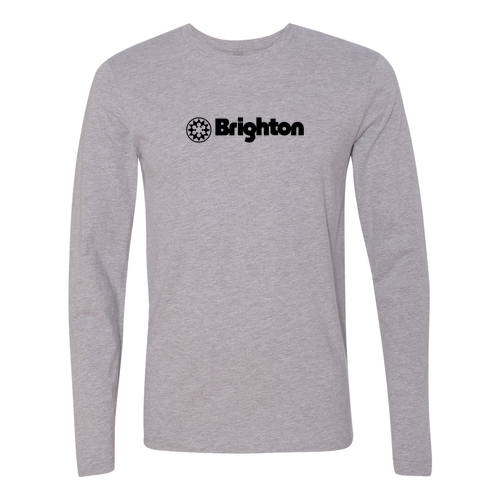 Brighton Logo 1 black Ink -- Long Sleeve Heather Grey