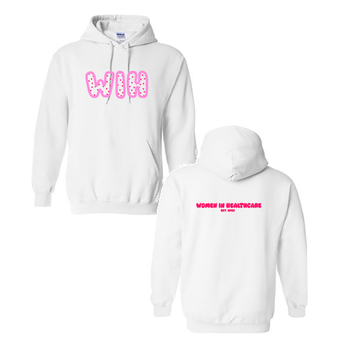 Pink WIH Gildan Heavy Blend Hooded Sweatshirt -- White
