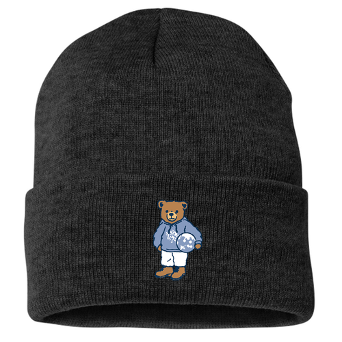 Teddy Bear Sportsman Fleece Lined 12" Cuffed Beanie -- Black